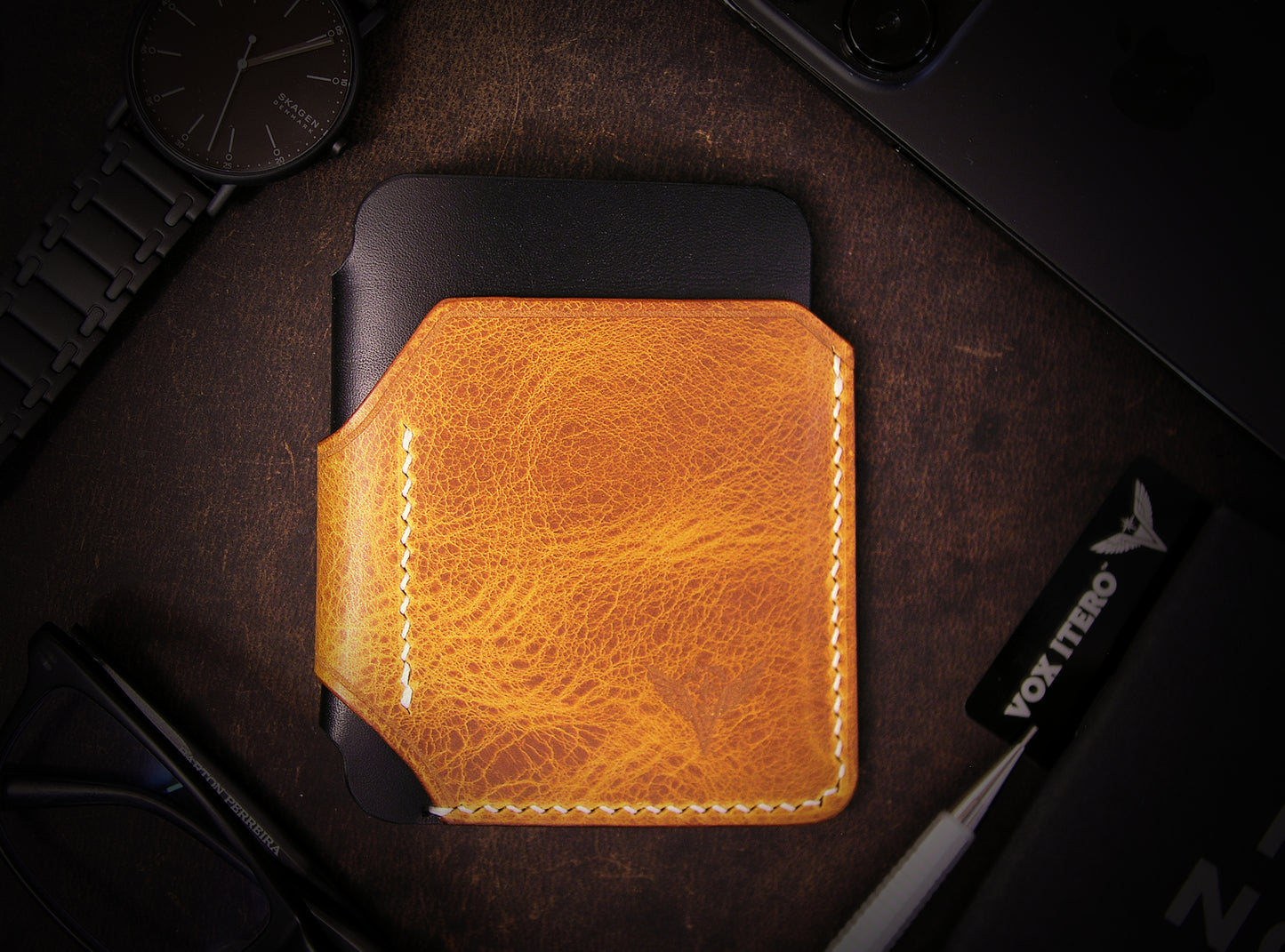 The A12 Wallet: Golden Waxy Black
